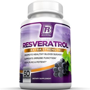BRI Nutrition Resveratrol - 1200mg Maximum Strength Supplement - 30 Day Supply - 60 Veggie Capsules - 2 Capsules Per Serving